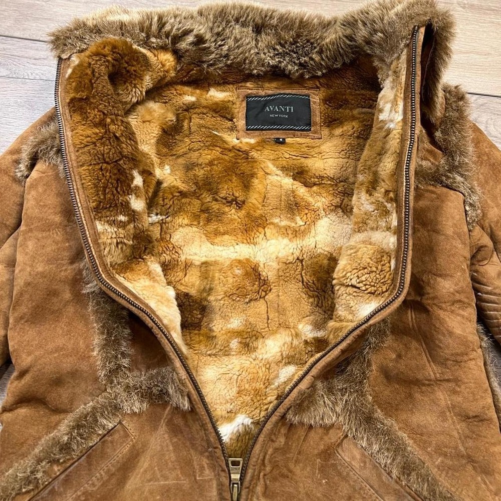 Avanti vintage genuine leather and faux fur shearling jacket - Picture 2 of 7